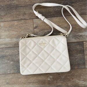 Elegant Cream Quilted Crossbody Bag